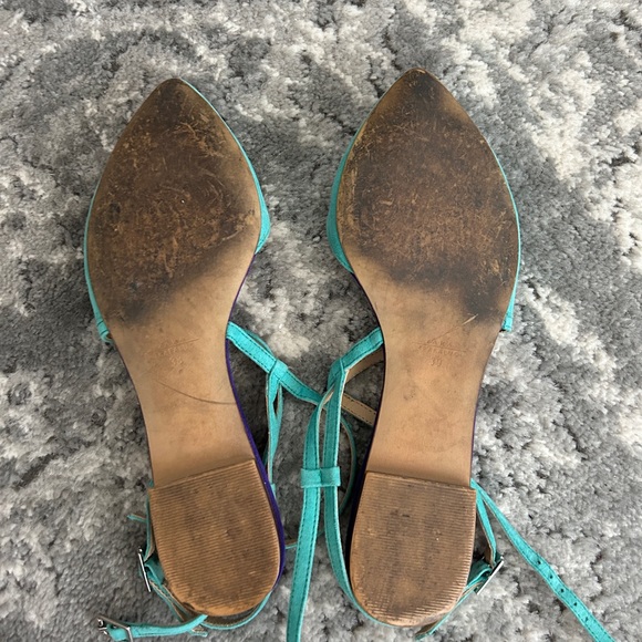 ZARA TRAFALUC turquoise flats - Picture 5 of 8